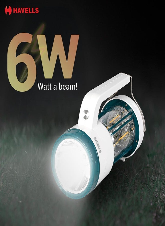 هافلز مصباح طوارئ شمسي هافيلز 6 واط 3 في 1 (فانوس يعمل بالطاقة الشمسية | مصباح يدوي | بنك طاقة 3600 مللي أمبير) مع 3 أوضاع إضاءة 3000 كلفن / 4000 كلفن / 6500 كلفن | يتضمن وضع المصباح اليدوي خيارات سطوع منخفضة ومتوسطة وعالية (أبيض وأخضر) - Image 4